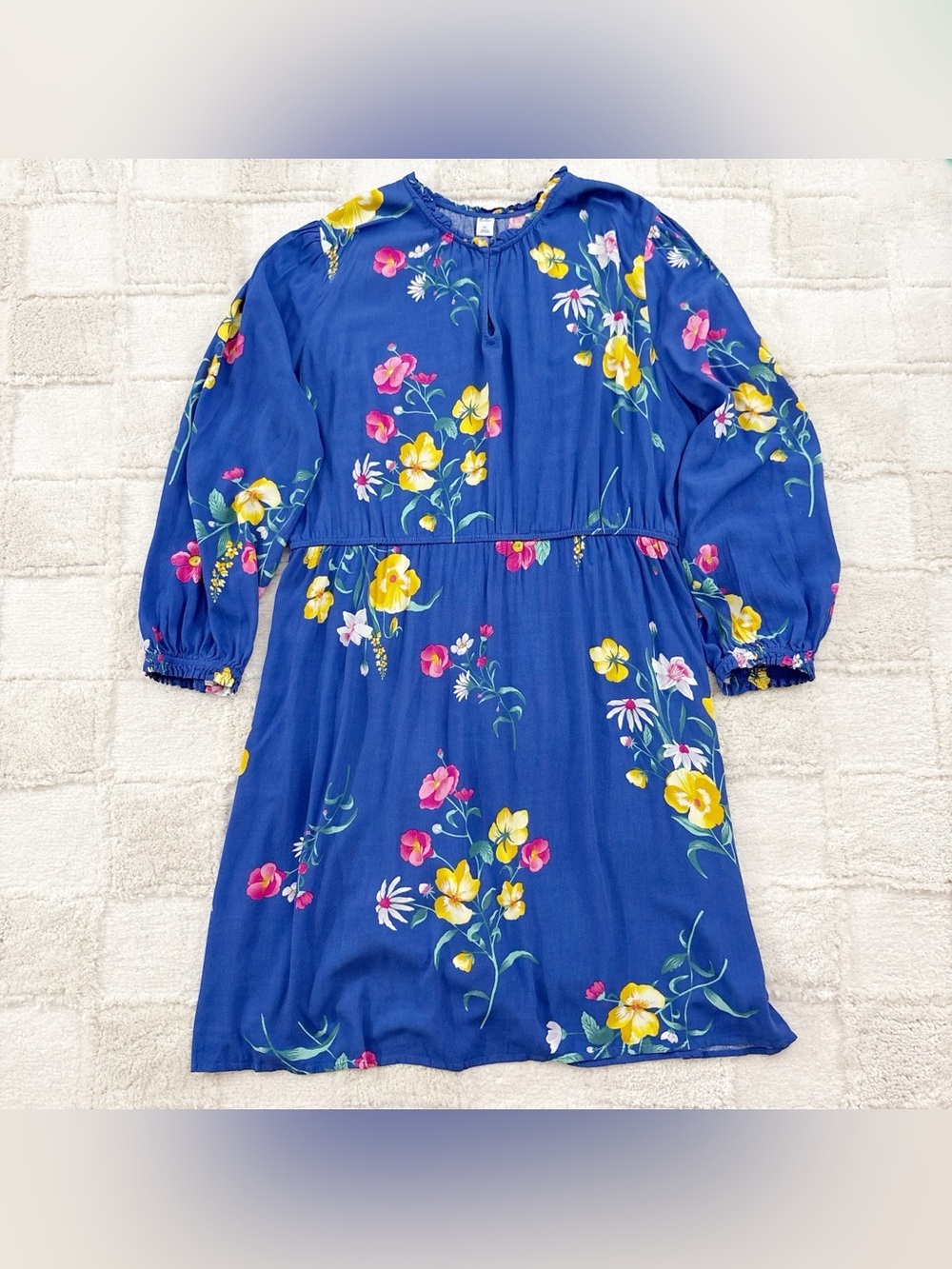 NWT Old Navy Floral Waist Defined Ruffle Trim Dress XL - Picture 2 of 14